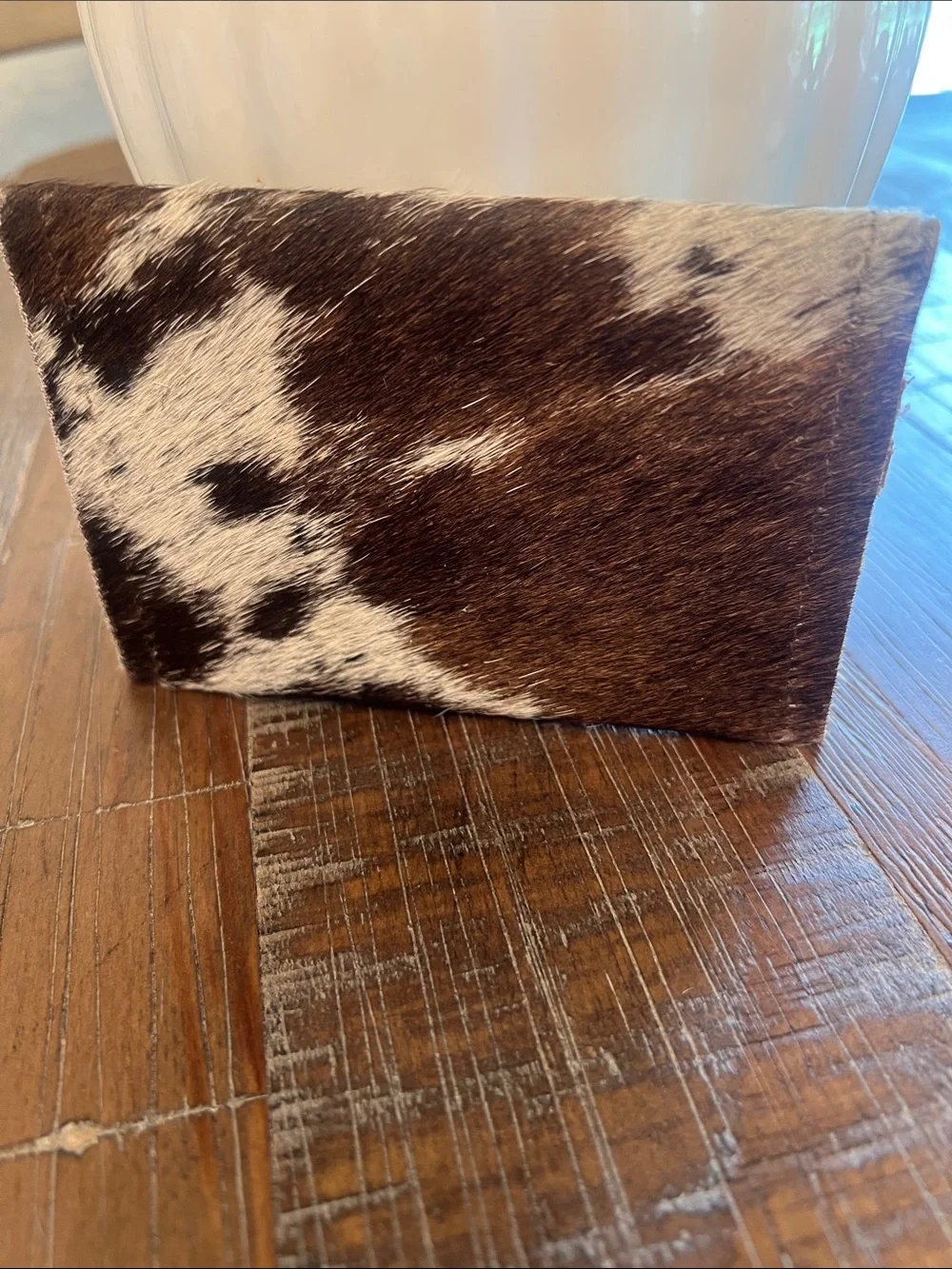 Cowhide Hair-on Leather  Wallet - Brown & White - Picture 2 of 8